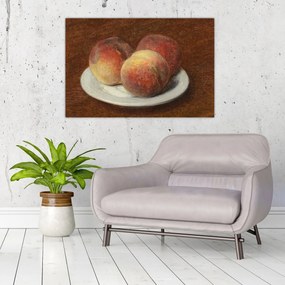 Tablou - Henri Fantin-Latour, Three Peaches on a Plate, reproducere (90x60 cm)