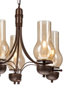 Lustră pe lanț Brilagi COTTAGE 5xE14/40W/230V stejar/maro