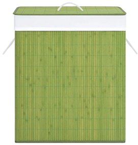 Cos de rufe din bambus, verde, 83 L 1, Verde, 43.5 x 33.5 x 65.5 cm