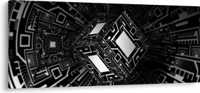 Tablou cu un cub abstract (120x50 cm)