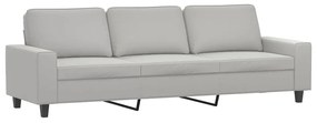 348994 vidaXL Canapea cu 3 locuri, gri deschis, 210 cm, țesătură microfibră