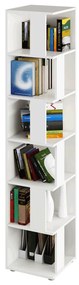 Biblioteca de colt KORIND, alb, DTD laminat,  38x38x186,2 cm