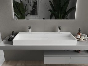 Mexen Ava chiuvetă de blat din conglomerat 2/O 120 x 46 cm, albă - 23011202