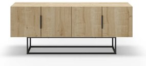 Masă TV în culoare naturală cu aspect de lemn de stejar 140x55 cm Titan – Marckeric