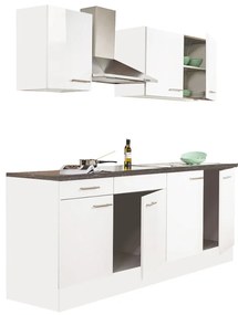 Mobilă de bucătărie Yorki 210, corp alb, cu față alb satinat