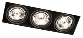 Set de 6 spoturi încastrate negre GU10 AR70 fără ramă cu 3 lumini - Oneon