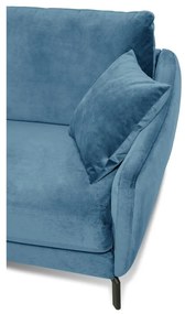 Colțar albastru din catifea (cu șezlong pe partea stângă ) Magic - Scandic