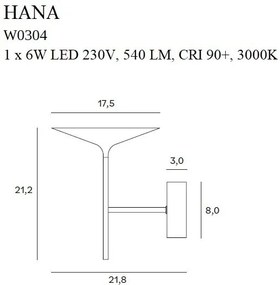 Aplica de perete LED design modern HANA auriu