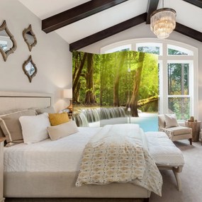 Paravan - Cascada Huai Mae Kamin în pădure (126x170 cm)