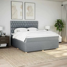 vidaXL Pat continental, gri deschis, 180x200 cm, material textil