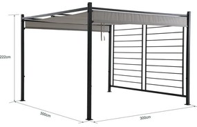 Elis foișor de grădină cu spalier lateral 3x3 m