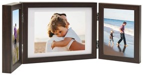 vidaXL Ramă foto triplă, colaj, maro închis, 22x15 cm+2x(10x15 cm)
