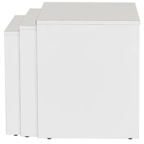 SET 3x măsuță de cafea de culoare albă