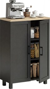 HOMCOM Bufet de Living Îngust cu 2 Uși Dulap de Bucătărie cu Poliță Reglabilă pentru Hol 60x30x90 cm Negru | Aosom Romania