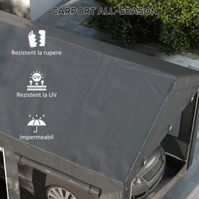 Outsunny Pavilion de Grădină cu Înălțime Reglabilă, 4 Uși și 4 Ferestre, 6x3 m, Gri Închis | Aosom Romania
