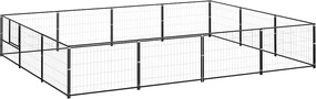 vidaXL Padoc pentru câini, negru, 12 m², oțel