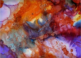 Tablou pe sticlă - Abstract Ink Art (70x50 cm)