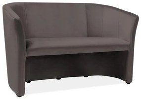 Canapea Cuba Velvet, două locuri, gri