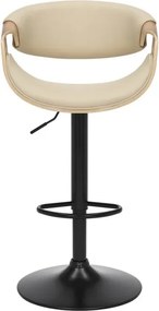 Scaun de bar pivotant ORGANIC stejar/ bej crem
