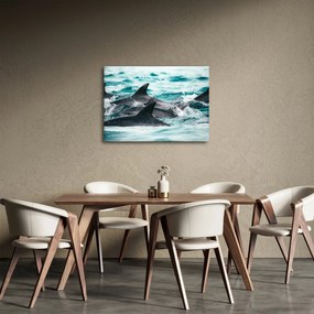 Tablou - Delfini în ocean (70x50 cm)