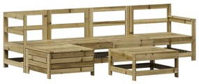 3250927 vidaXL Set canapea de grădină, 6 piese, lemn de pin tratat