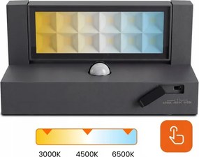 Aplică LED de exterior cu senzor LED/25W/230V IP54, neagră