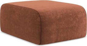 Taburet teracotă cu tapițerie din chenille Lani – Makamii