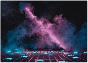 Tablou - Fum roz-albastru (70x50 cm)