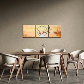 Tablou - Macarale la apus de soare (cu ceas) (90x30 cm)