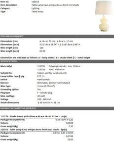Veioza, lampa de masa design LUX Cavo, alama antica 116013 HZ