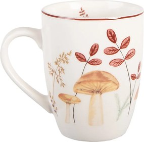 Cană din porțelan, bej, Colecția Mushrooms, 350 ml
