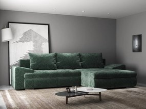 Colțar extensibil dumonde cu ladă de depozitare si sezut confortabil din spuma high-density, Leonardo Euphoria Verde 260x185 cm II