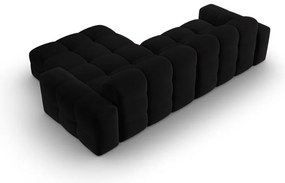 Colțar negru cu tapițerie din catifea (pe partea dreaptă) Kendal – Micadoni Home