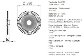 Aplica LED design LUX cu efect plisat PLIE’ 39cm 284.04.ON