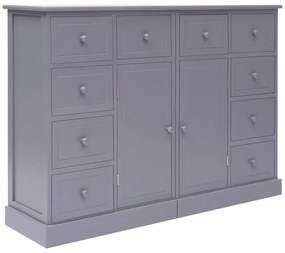 284176 vidaXL Dulap cu 10 sertare, gri, 113x30x79 cm, lemn