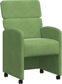 vidaXL Scaune de dining cu roți 2 pcs Lysegrønn 58 x 65 x 98 cm