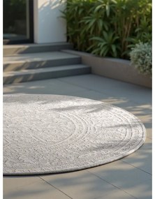 Covor pentru exterior și interior gri/fildeș rotund ø 160 cm Duet Kona – NORTHRUGS
