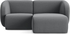 Colțar gri cu tapițerie din catifea (cu colț pe partea dreaptă/cu șezlong) Lani – Makamii