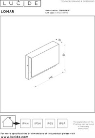 Lucide 33818/06/97 - Aplică de perete LED pentru exterior LOMAR LED/6W/230V IP54