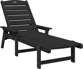 vidaXL Șezlong Negru 195,5 x 53 x 98,5 cm HDPE