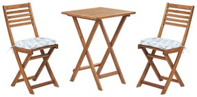 Set Bistro FIJI (masív) (maro deschis) (cu perne albastre). 1019217