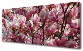 Tablou pe panza canvas Ramuri Flori Floral Brown roz