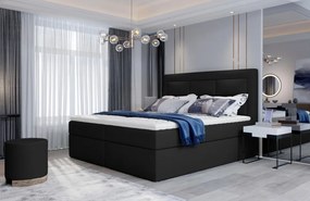 Pat tapitat, boxspring, cu spatiu pentru depozitare, 160x200 cm, Vivre 162, Eltap (Culoare: Alb / Soft 17)