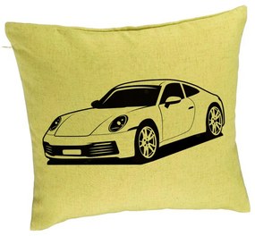 Perna Decorativa, Model Porsche 911, 40x40 cm, Verde, Husa Detasabila, Burduf