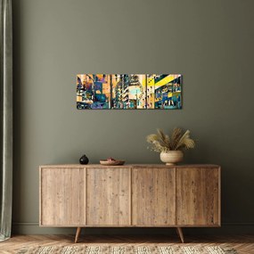 Tablou abstacțiunii pictate (cu ceas) (90x30 cm)
