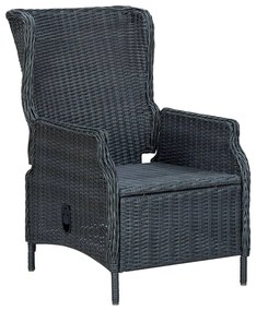 Set mobilier exterior cu perne, 9 piese, gri închis, poliratan