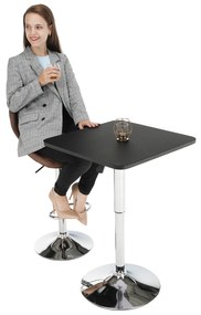 Masa pentru bar cu inaltimea reglabila, negru, 57x84-110 cm, FLORIAN