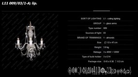 Lustra 3 brate cristal Bohemia L11 009/03/1-A; lip.