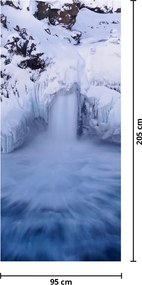 Fototapet pentru ușă - Cascadele iarna (95x205cm)