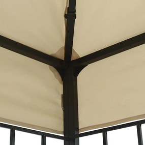 Pavilion cu sir de lumini LED, crem, 3x3 m Crem, 3 x 3 m